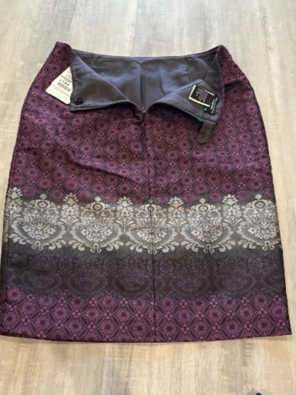 Doncaster Purple and Gray Paterened Pencil Skirt Size 4